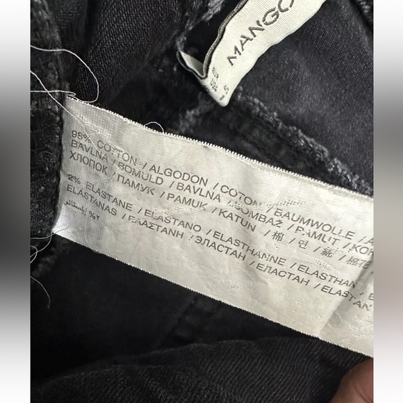 Mango Alice Size 8 Black Slim Fit Straight Leg Dark Wash Denim Jeans - Picture 9 of 9